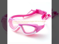 Anak-anak Anti kabut Kacamata renang dengan colokan telinga Lensa Kacamata olahraga berukuran besar