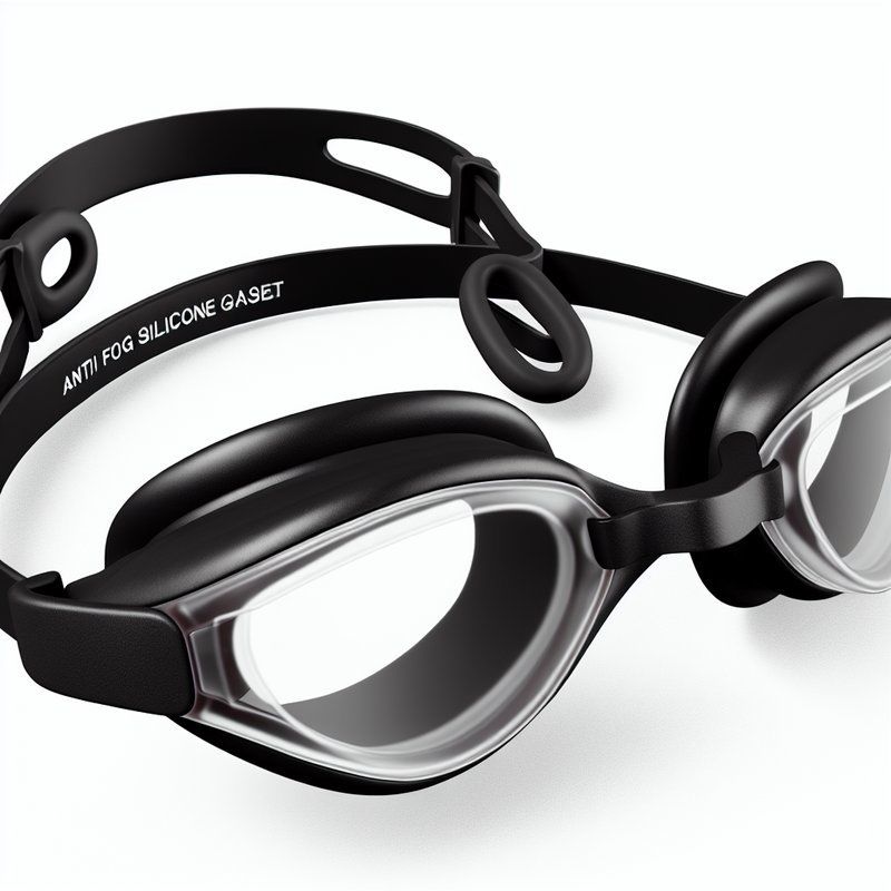 Black Anti Fog Swimming Goggles with Silicone Gasket